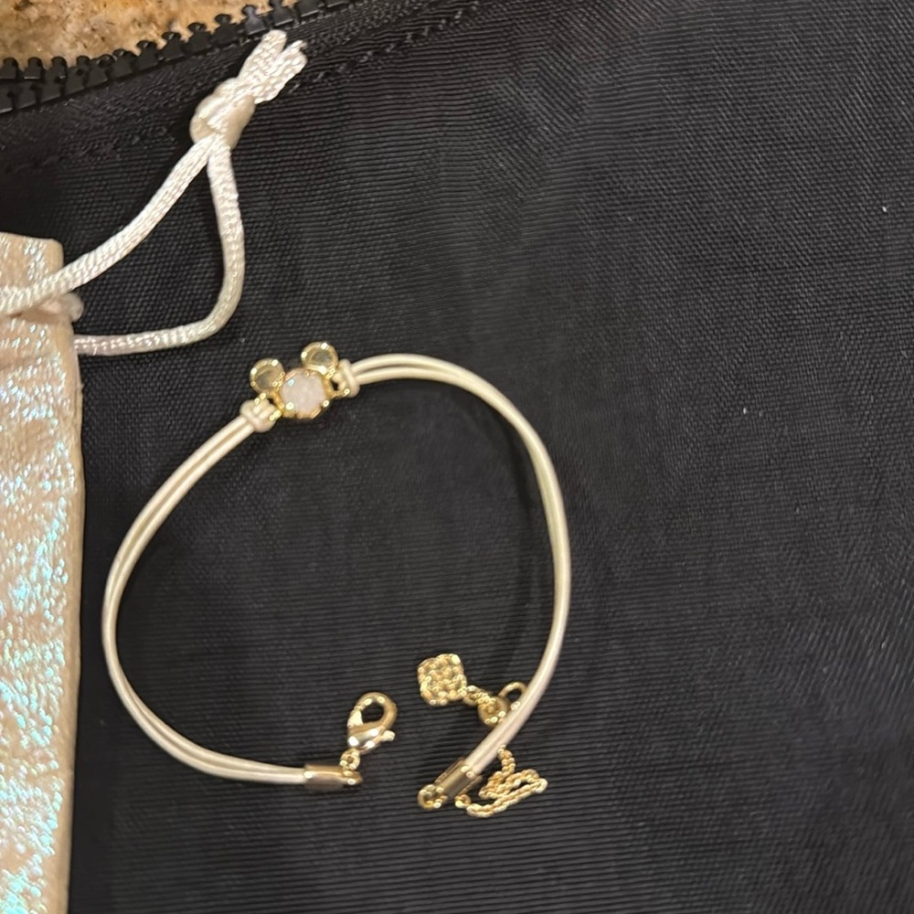Disney Kendra Scott Cream & Gold Bracelet with bag
